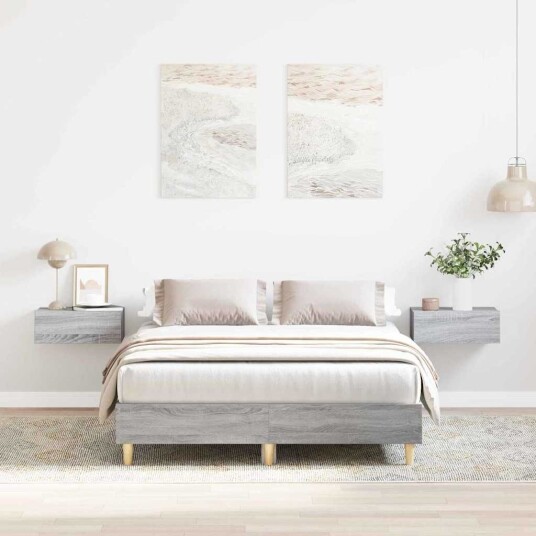 Sengramm 120x190 cm Grå Sonoma Konstruert tre