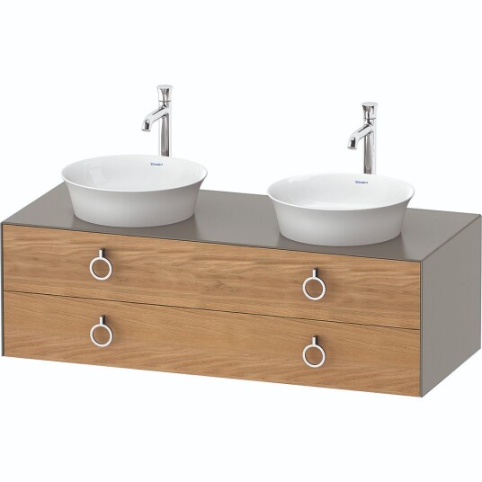 Duravit White Tulip Servantskap 2 skuf. 130x55x40,8 cm Eik/Stengrå Matt