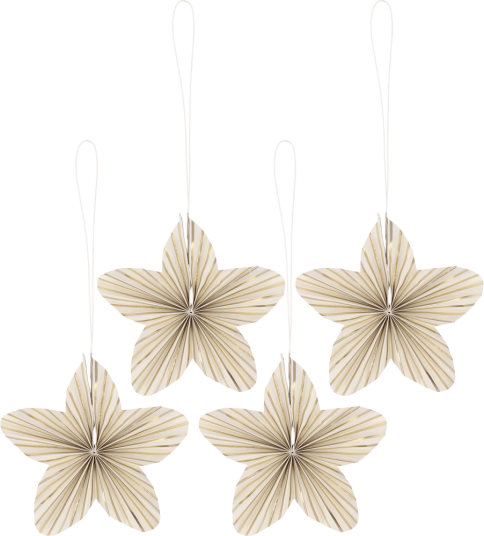 Scandi Living Twinkle juletrepynt 4 pk Gull stripete Scandi Living Twinkle juletrepynt 4 pk Gull stripete