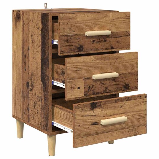  Nattbordskap Gammelt tre 40 x 40 x 66 cm Konstruert tre