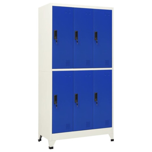 Oppbevaringsskap grå og blå 90x45x180 cm stål 8720286701089