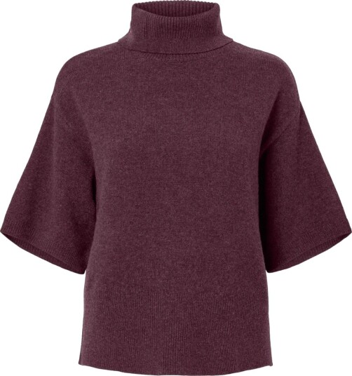 Y.A.S Emila 2/4 Roll Neck Knit Pullover Burgunder XL