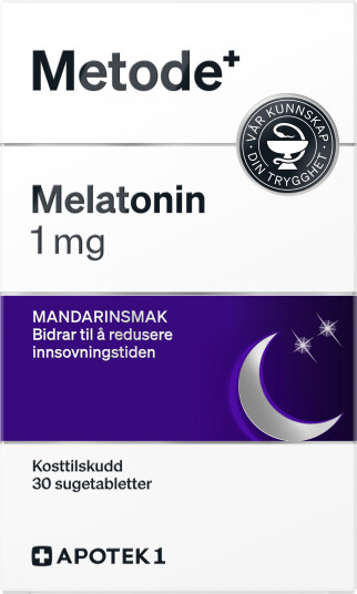 Metode melatonin 1 mg sugetabletter med smak av mandarin 30 stk