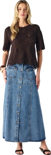 Mos The Label Anouk crochet top XS brun dame