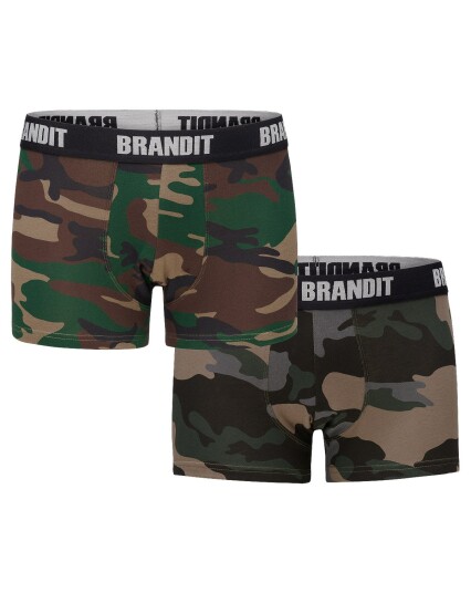 Brandit Boxershorts med logotyp 2 Pak Svart Grønn Brun