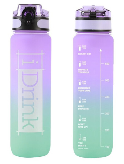 I Drink Tritan Bottle  1000 ml Purple and aquamarine ID2122