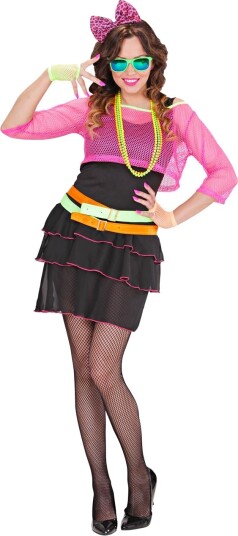 Widmann 80's Party Girl Kostyme Strl M Widmann 80's Party Girl Kostyme Strl M