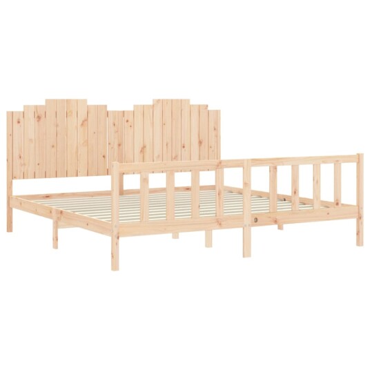 vidaXL Sengeramme med hodegavl 200x200 cm heltre 8720845974862