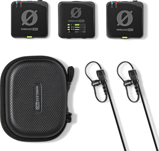 Røde Wireless PRO Trådløst lavaliermikrofonsystem for podcasting og broadcasting, svart