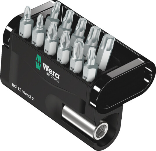 Wera Bitsett BC 12 Wood 2 for Tre med Bitsholder - 12 Deler