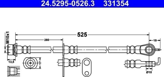 ATE 24.5295-0526.3 Bremseslange