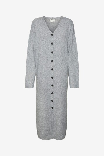 Vero Moda Kjole awNinna LS V neck 7/8 Knit Dress Grå Vero Moda Kjole awNinna LS V neck 7/8 Knit Dress Grå