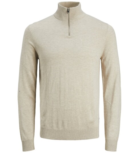 Jack & Jones Junior Pullover jjeEmil Knit Half Zip Jnr Beige Jack & Jones Junior Pullover jjeEmil Knit Half Zip Jnr Beige
