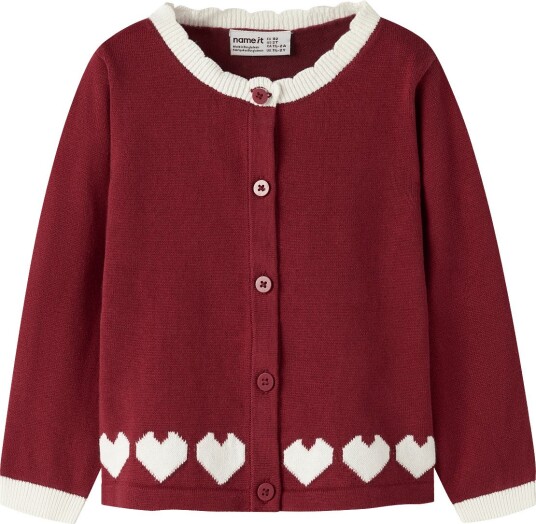Name It Nmfralbos Ls Knit Cardigan Rød Dahlia 110 Barneklær