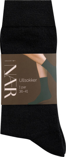 NÆR ullsokker sort 36-41 1 par NÆR ullsokker sort 36-41 1 par