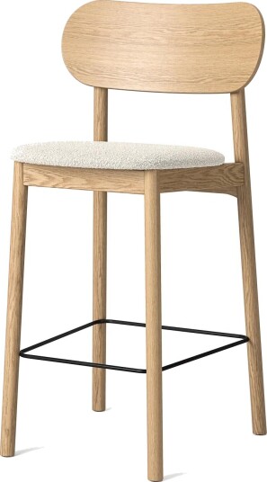 Decotique Elephant Barstol Naturlig Eik/Hvitt Bouclé