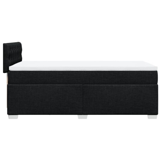 Seng med madrass boksfjær svart 90x200 cm stoff 8721102706622