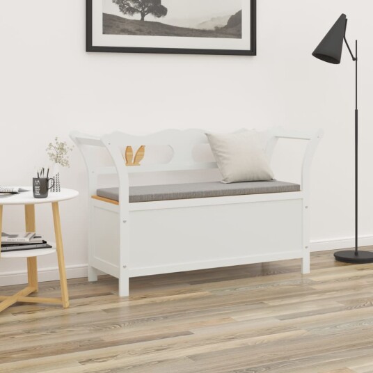vidaXL Benk hvit 107x45x75,5 cm heltre gran vidaXL Benk hvit 107x45x75,5 cm heltre gran