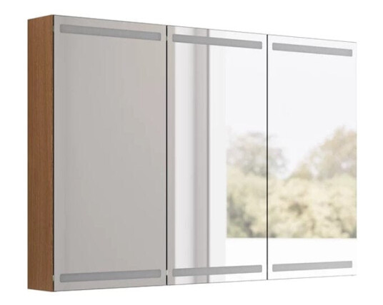 Dansani Calidris Parallel Speilskap 120cm 3 Dører / Gyllen eik