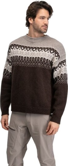Bergans Steiro Knitted Wool Jumper Dark Chocolate/Rock Taupe/Creme Bergans Steiro Knitted Wool Jumper Dark Chocolate/Rock Taupe/Creme