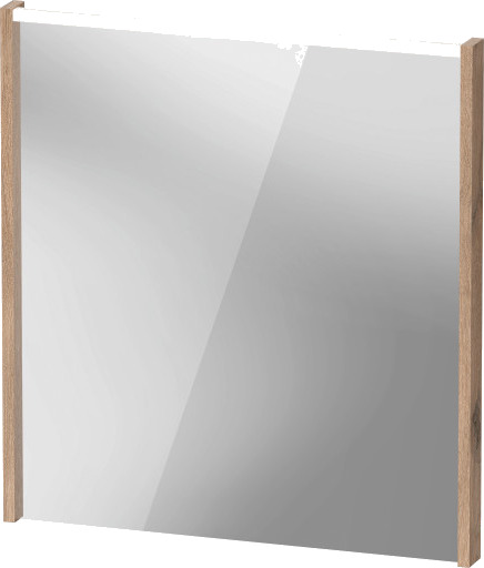 Duravit D Code speil med lys øverst 650 x 700 mm marmorert eik