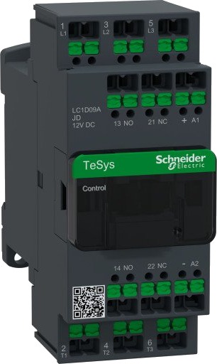 Schneider Electric Kontaktor Deca 9A 3P 12V DC Snap-in, LC1D09AJD