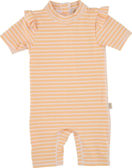 Petit Piao Swimjumpsuit Frills UV50+ Striped Yellow Sun/Cream (62/68: 3 6 mnd)