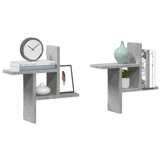  Vegghyller 2 stk betonggrå 38x12x38 cm sponplate 8721158361134