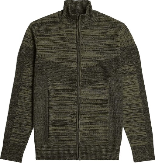 G Star 3D Biker Full Zip Knit DK BLACK/BLACK OLIVE S