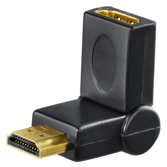 Hama HDMI Vinkeladapter 180° Gullbelagt Svart Hama HDMI Vinkeladapter 180° Gullbelagt Svart
