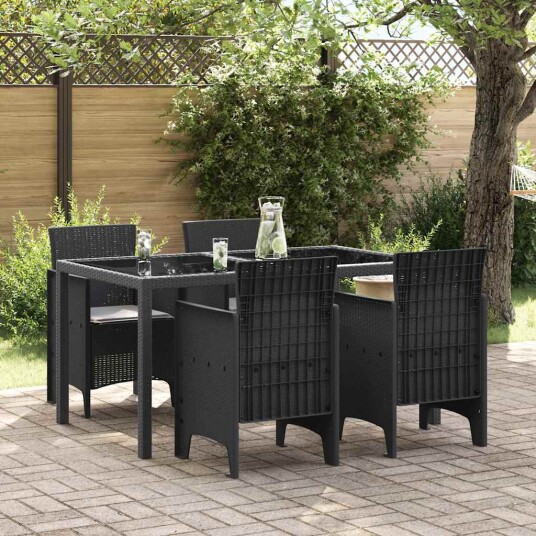  Hage Stoler med Puter 4 pcs Antrasitt 53 x 49 x 85 cm Plast
