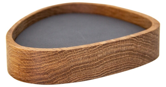 Lind Dna Wood Box Curve eik med 8 glassbrikker antrasitt Lind Dna Wood Box Curve eik med 8 glassbrikker antrasitt