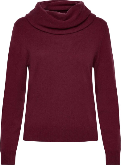 Rosemunde Rwlaica Cashmere Ls Waterfall Collar Pullover Burgundy L