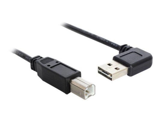 Delock USB 2.0 Kabel 50 cm Reversibel til USB Type B Hankjønn Svart