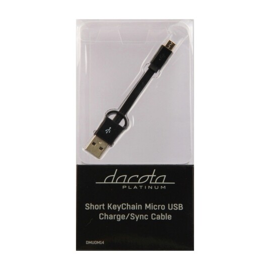 Dacota Platinum Ladekabel Micro USB Nøkkelring Svart
