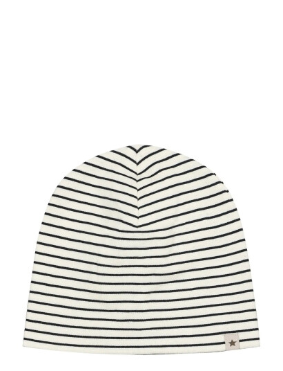 Huttelihut Beanie Stripe Rib   Black   6 12M