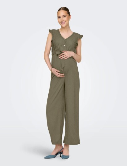 Only Maternity Olmelisa S/L V Neck Jumpsuit Jrs Khaki green L Only Maternity Olmelisa S/L V Neck Jumpsuit Jrs Khaki green L