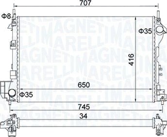 Radiator motorkjøling MAGNETI MARELLI 350213195700