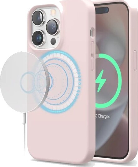 Elago MagSafe silikondeksel (iPhone 14 Plus) Lyserosa Elago MagSafe silikondeksel (iPhone 14 Plus) Lyserosa