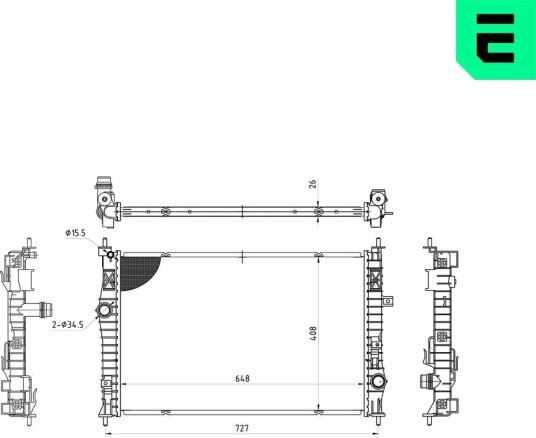 ERA 673144 Radiator motorkjøling ERA 673144 Radiator motorkjøling