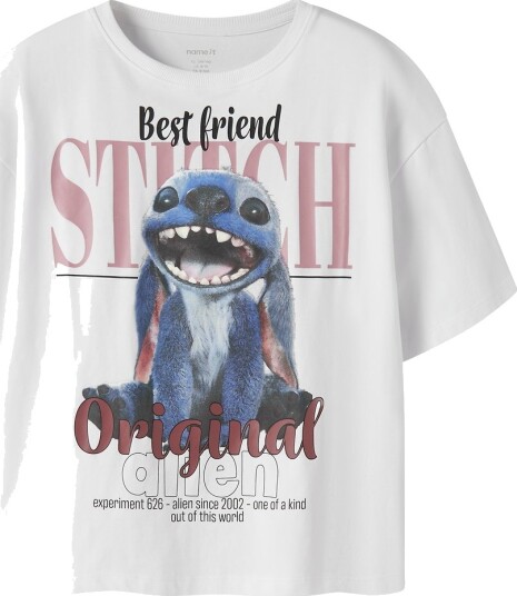 Name It Nkfadana Stitch Ss Rlx Top Wdi White 146 152 Name It Nkfadana Stitch Ss Rlx Top Wdi White 146 152