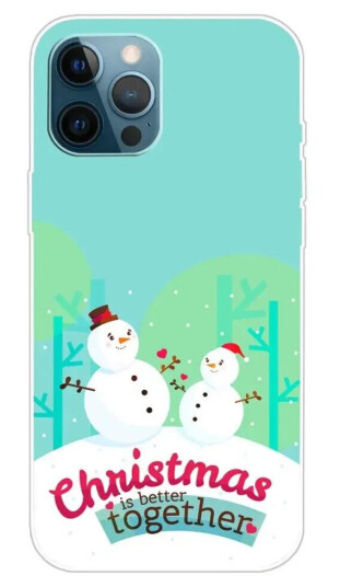 INCOVER iPhone 15 Pro Fleksibelt Plast Jul Deksel - Merry Christmas - Snømenn