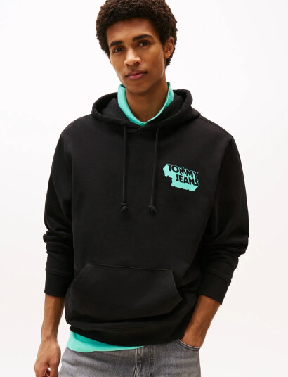 Tommy Jeans Tjm Stack Back Logo Hoodie Ext - Black - XS