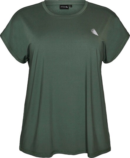 Zizzi Treningstopp Abasic O neck Tee Grønn