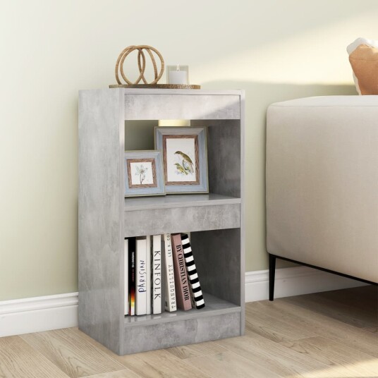 vidaXL Bokhylle/romdeler betonggr? 40x30x72 cm vidaXL Bokhylle/romdeler betonggr? 40x30x72 cm