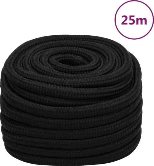 Arbeidstau svart 20 mm 25 m polyester