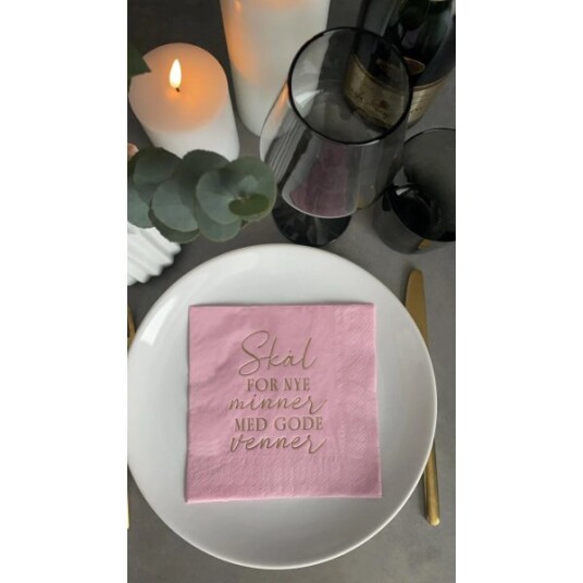 Skål for nye minner med gode venner servietter