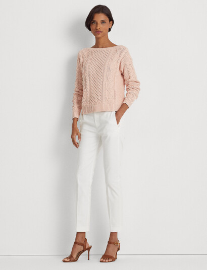 Ralph Lauren Lauren Double Faced Stretch Cotton Pant White 42 Ralph Lauren Lauren Double Faced Stretch Cotton Pant White 42