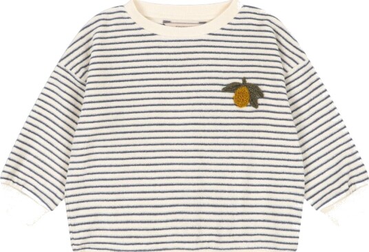 Konges Sløjd Collegegenser Frotté Itty Flint Stripe Konges Sløjd 1½ år (86) Collegegenser Blå Hvit