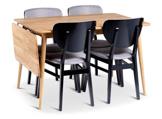Spisegruppe Stenexpo Alborg Klaffebord med 4 Borgholm Stoler